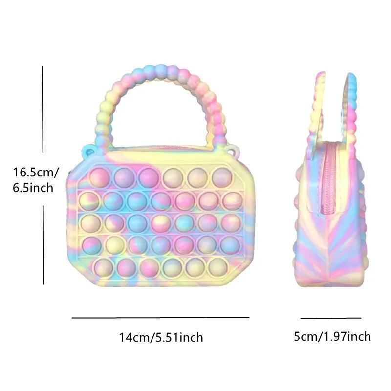 Maxime Pop Purse Silicone Sensory Push Pop Bubble Bag Crossbody Bag Antistress Toys Reliver Autism Handbag Coin Pouch for Kids - MAXIME