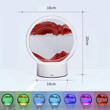 LED RGB Sandscape Lamp， Moving Sand Art Night Light with 7 Colors Hourglass Light 3D Deep Sea Display Decoration Christmas Gift - MAXIME