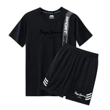 T-shirt trousers short sleeve 3D printed sports suit men - MAXIME