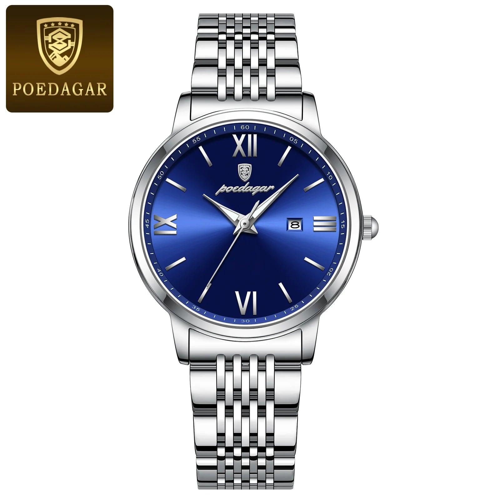 POEDAGAR Ladies Wristwatch Luxury Waterproof Luminous Date Gold Watch - MAXIME