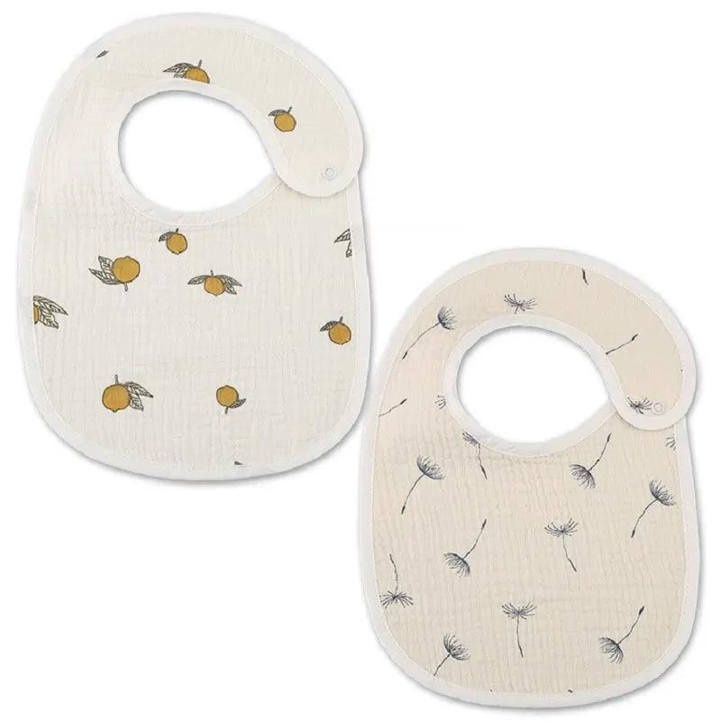 Maxime 2pcs Cotton Gauze Baby Bibs U Shaped Newborn Infants Waterproof Printing Burp Cloths Saliva Towel for Baby Boys Girls - MAXIME