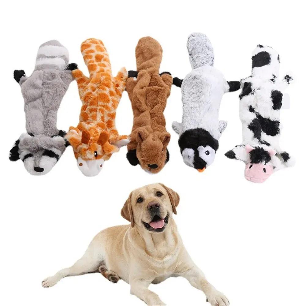 Maxime Dog Chew Toys Squeaker Squeaky Pet Dog Plush Toys Stuffingless Fox Fur Toys For Small Medium Large Dog Pets Supplies 1PC - MAXIME