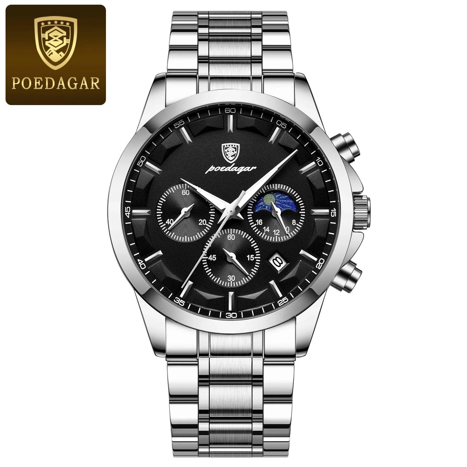 POEDAGAR Men Quartz Watch Luxury Sports Waterproof - MAXIME