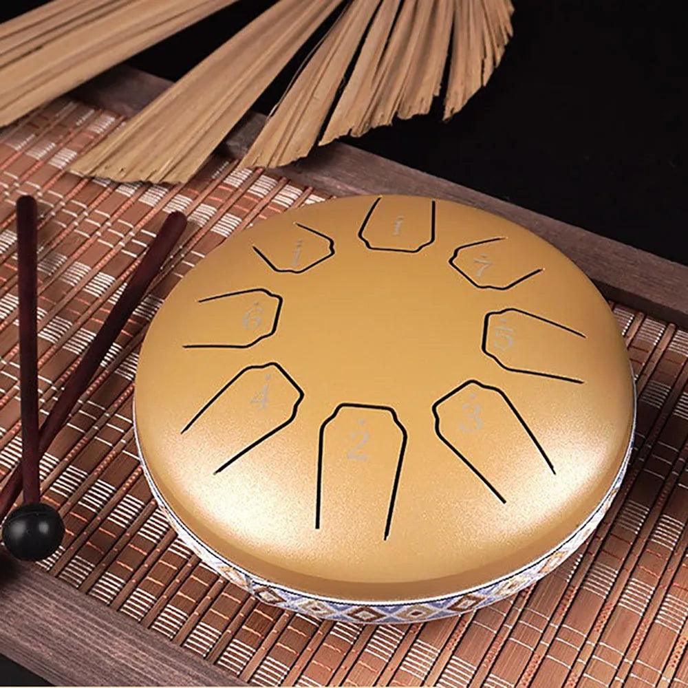 Tongue Drum 6 Inch 8 Tone Mini Ethereal Drums Children Steel Hand Drums Yoga Meditation Professional Percussion Instruments Gift - MAXIME