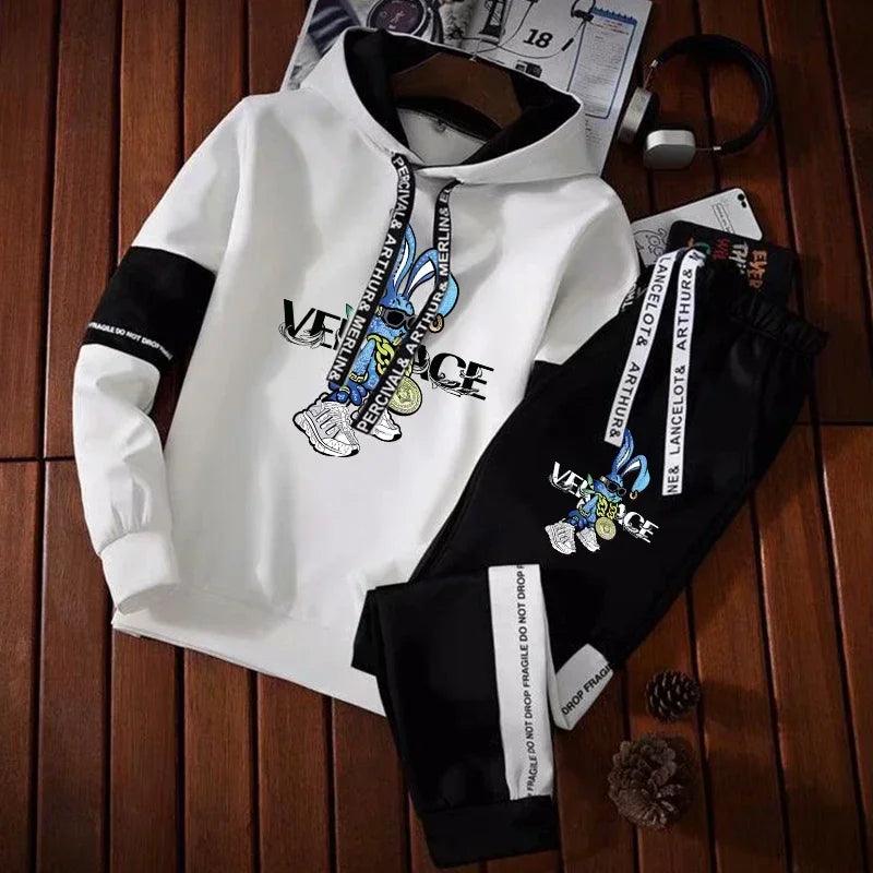 Men's Tracksuits Hoodie+Sweatpants 2 Piece Set Streetwear Jogging - MAXIME