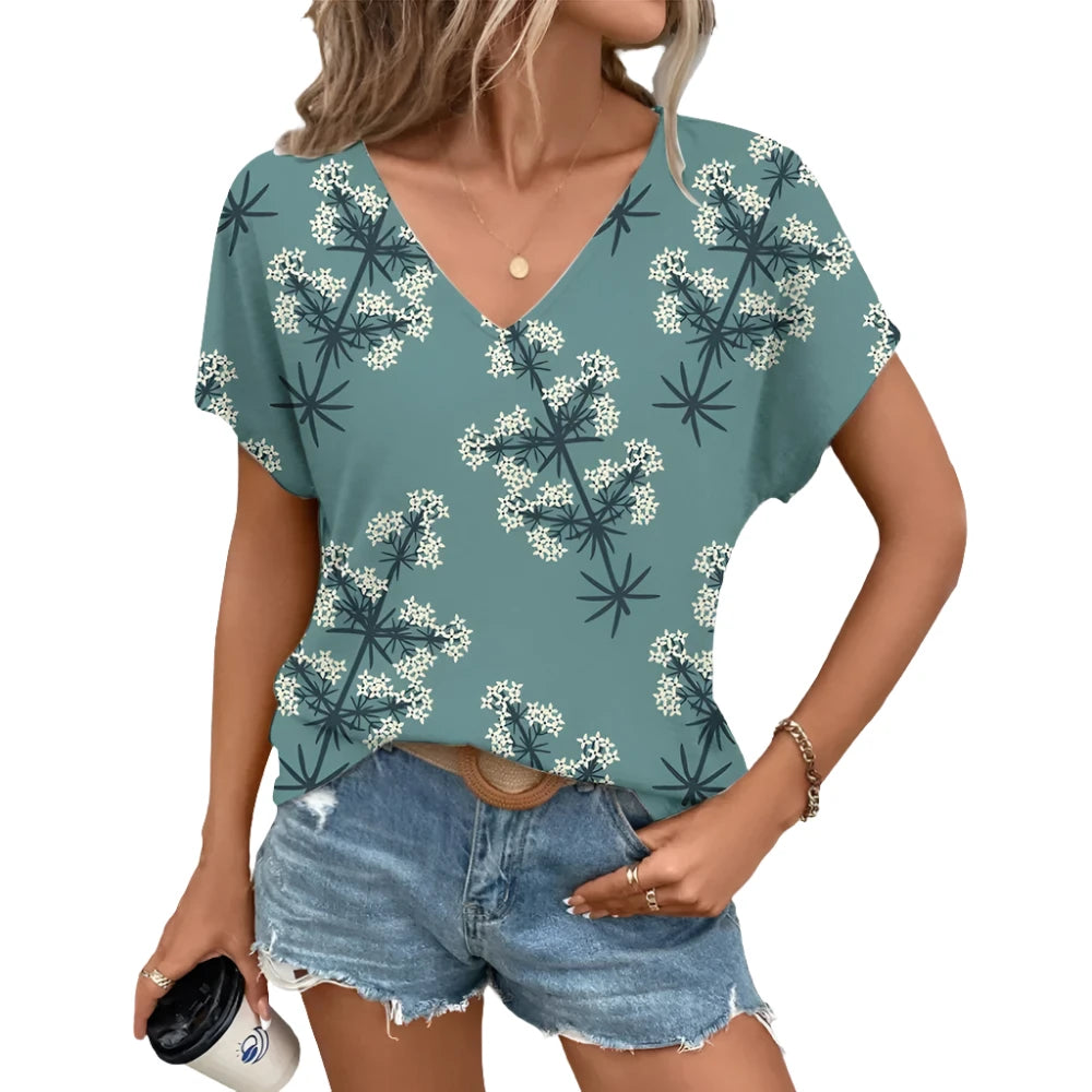 Elegant Short Sleeved Women's T-shirt - MAXIME