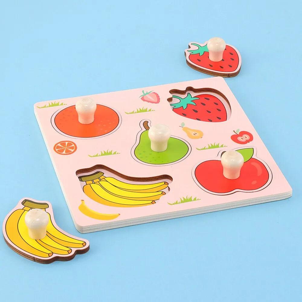 Maxime Children Hand Scratch Board Baby Montessori Early Education Fruit Cognitive Puzzle Toy - MAXIME