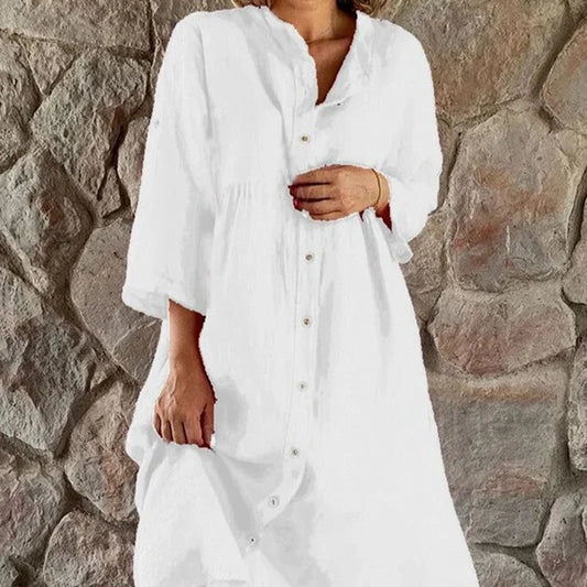 Maxime Long Sleeve Shirt Dresses - MAXIME