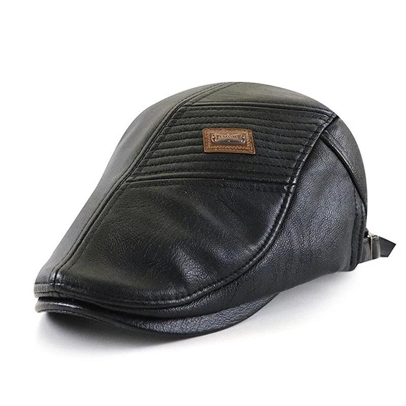 Leather Beret Hat Men - MAXIME