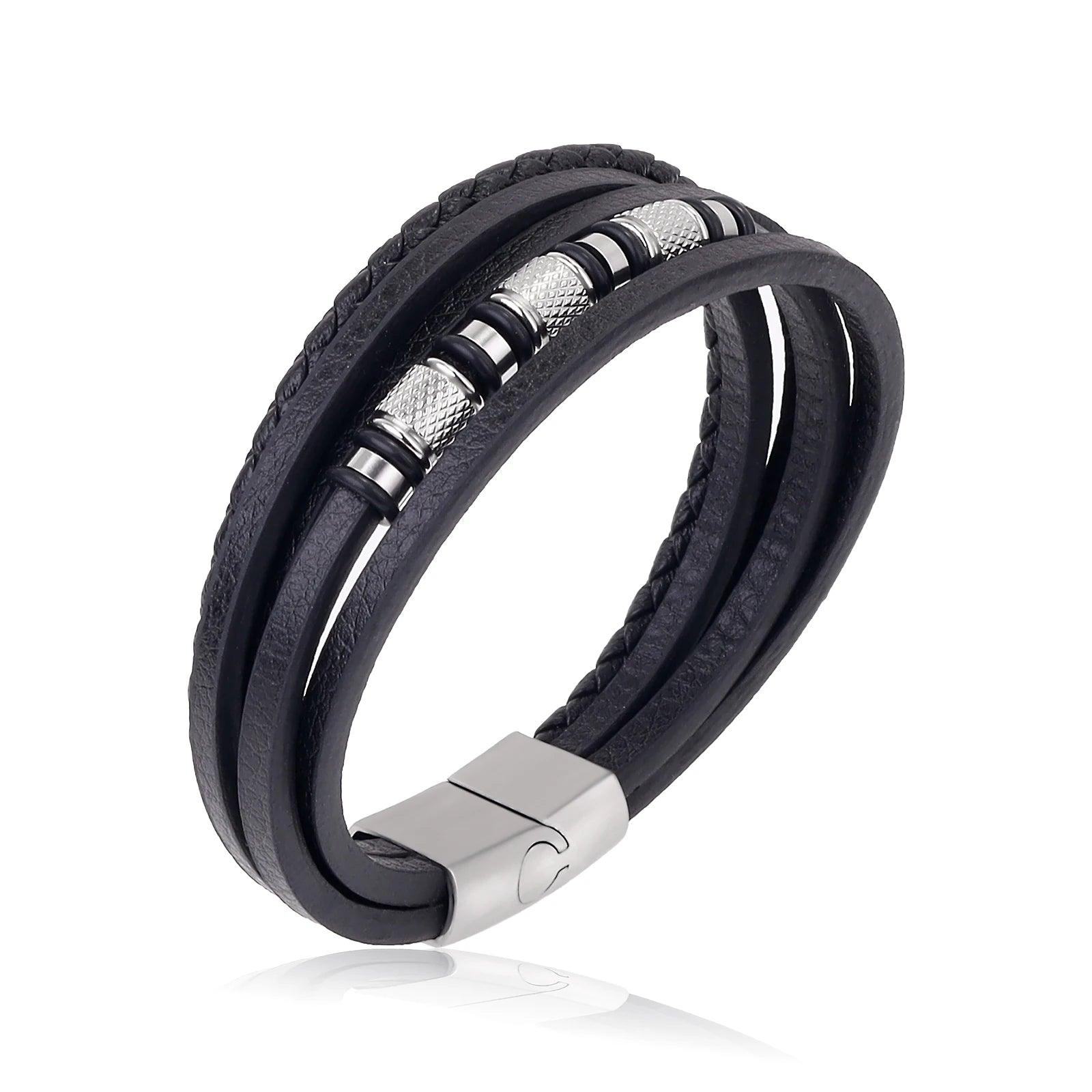 Men's Jewelry Classic Multilayer Braided Leather Bracelet - MAXIME