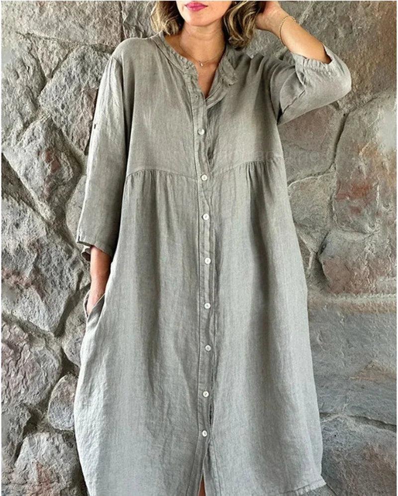 Maxime Long Sleeve Shirt Dresses - MAXIME