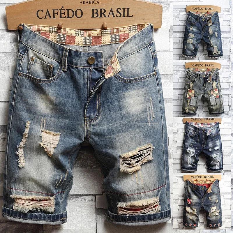 Straight Slim Denim Shorts Male Brand Pants - MAXIME