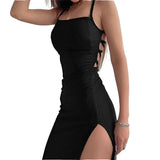 Sexy Black Long Bodycon Dress - MAXIME