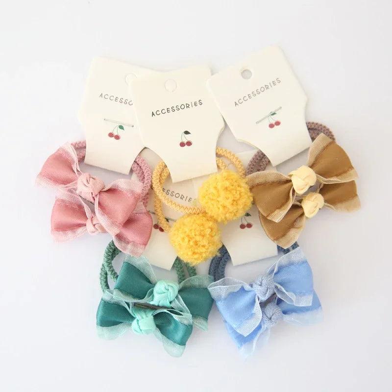 10Pcs/Set Floral Bow Baby Hair Elastic - MAXIME