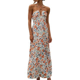 Women's Summer V Neck Sleeveless Long Beach Dresses - MAXIME