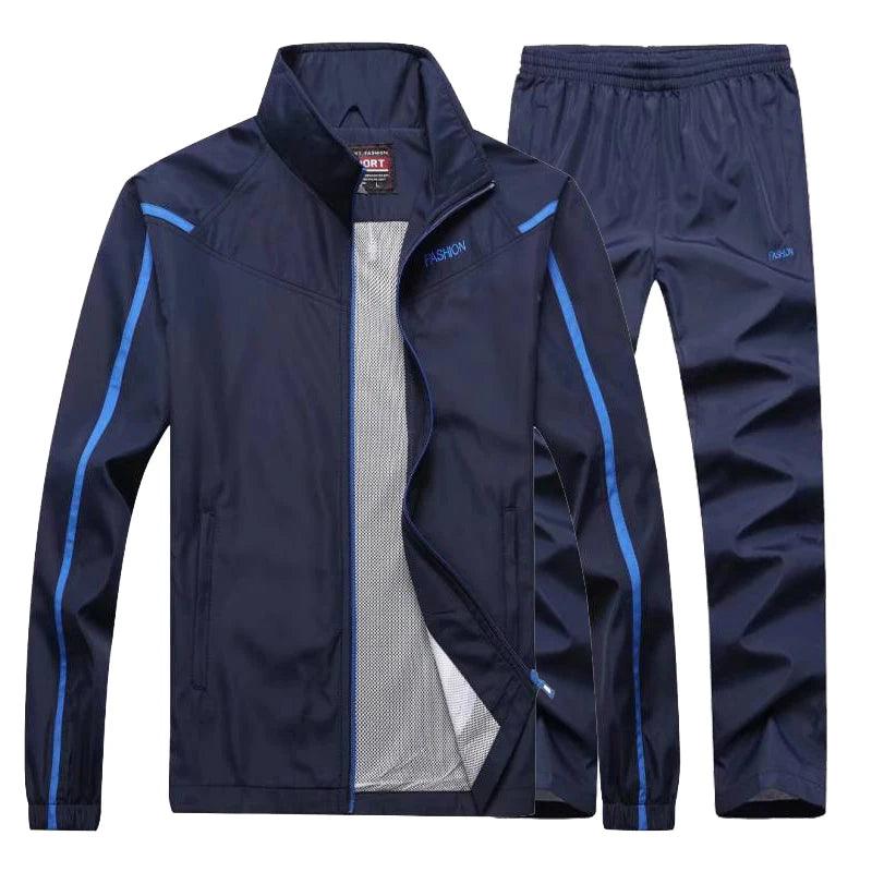 Men's Sportswear 2 Pieces Sets Brand Tracksuit with zipper pockets - MAXIME