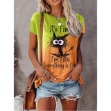 Summer New Women's Fashion T-shirt Round Neck Plus Size Shirt Tops 3D Printed Casual - MAXIME