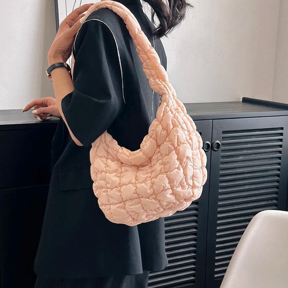 Women Pleated Bubbles Cloud Shoulder Bags Large - MAXIME