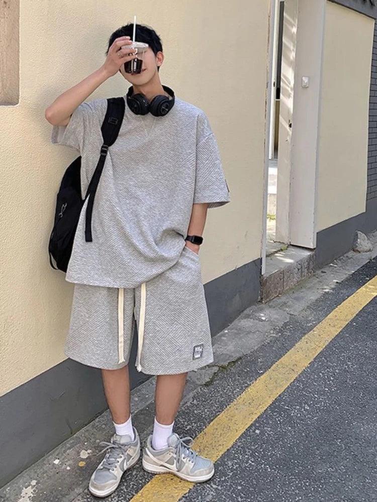 Men's Casual T-Shirt Fashion Sleeve Two Piece Set for Unisex - MAXIME