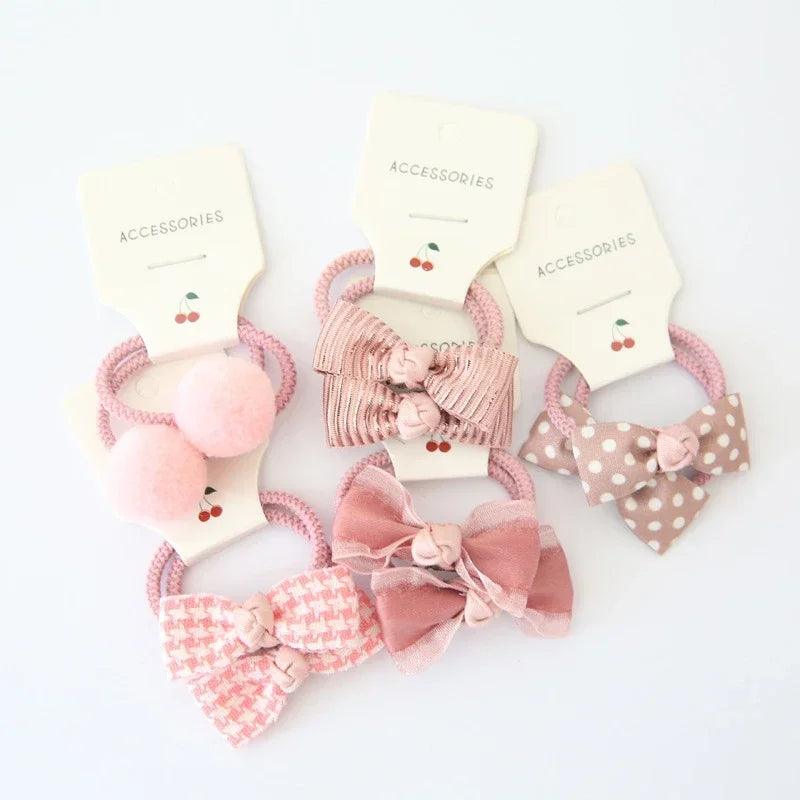 10Pcs/Set Floral Bow Baby Hair Elastic - MAXIME