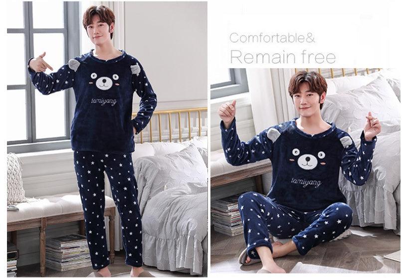 Thickened Plus Cartoon Men's Pajamas - MAXIME