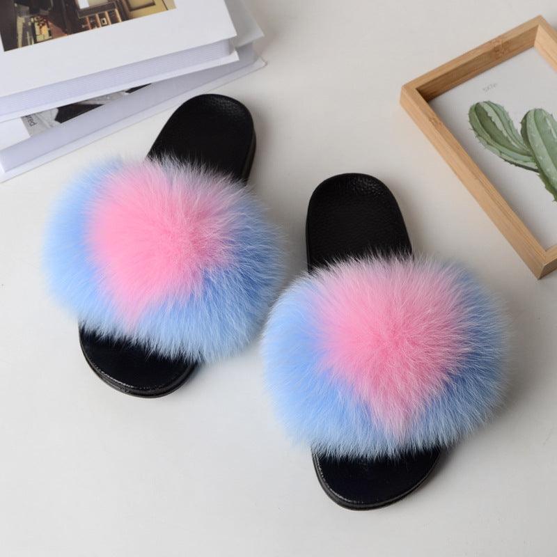 Women Wearing Hairy Slippers - MAXIME