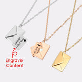 Letter Envelope Pendant Confession Locket Necklace Jewelry Special Gifts - MAXIME