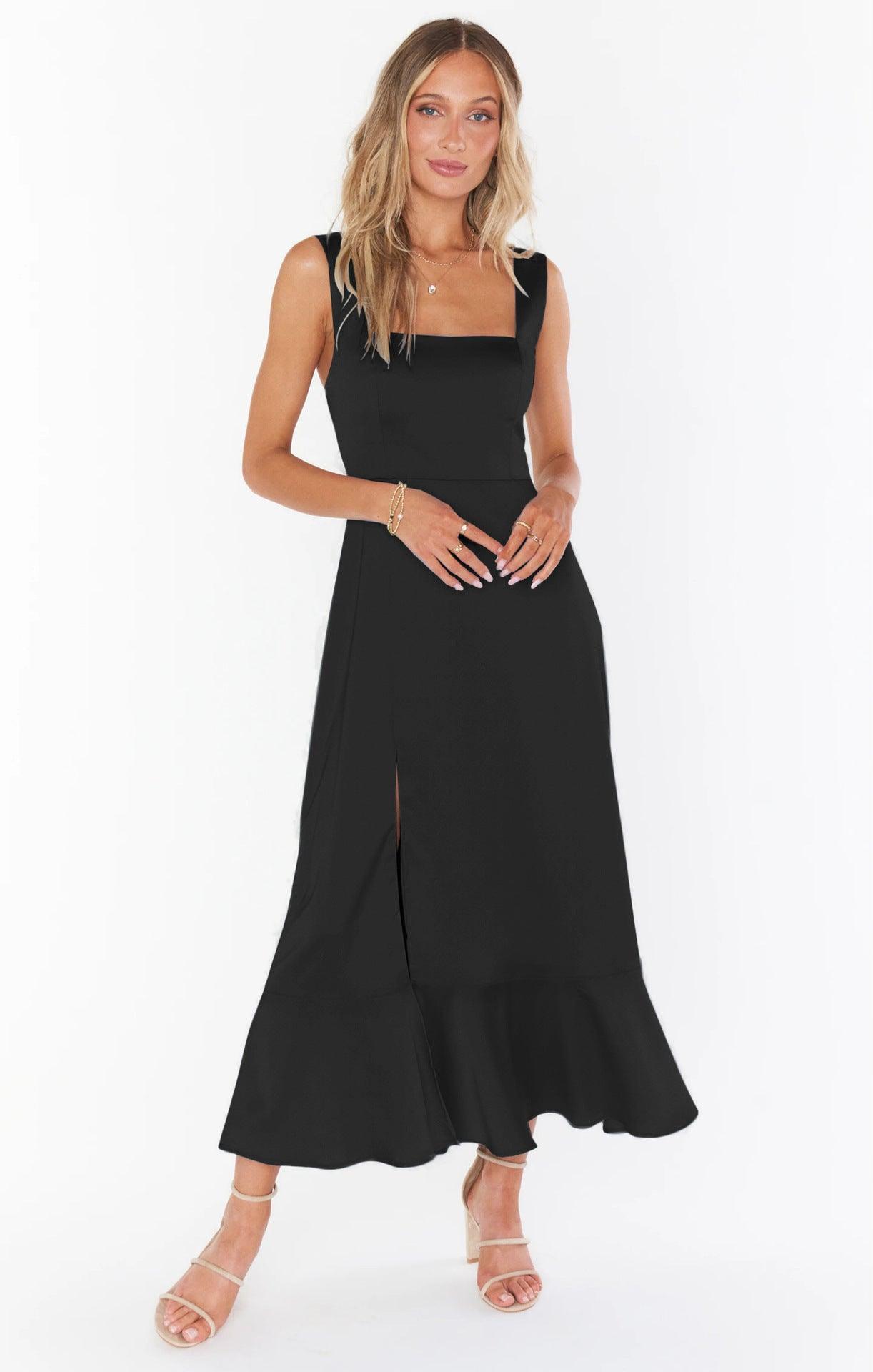 Women's Elegant Bridesmaid Square Neck Cocktail Party - MAXIME