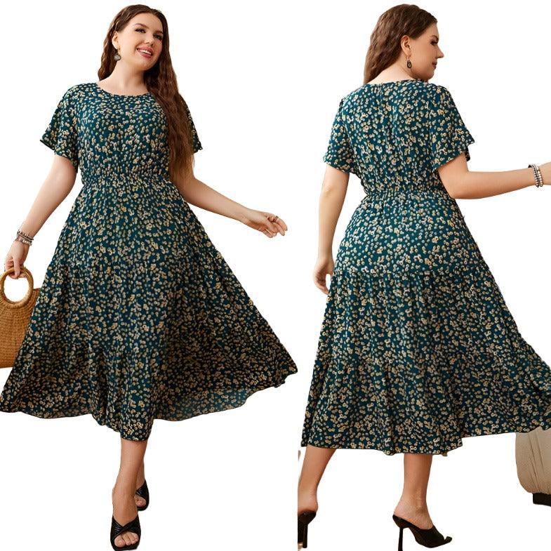 Summer Plus Size Women Floral Printed Dresses - MAXIME