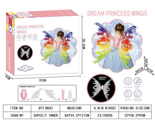 Girls Electrical Butterfly Wings With Lights Glowing Shiny Dress - MAXIME