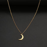 Women's Fashion Simple Stainless Steel Moon Pendant Necklace - MAXIME