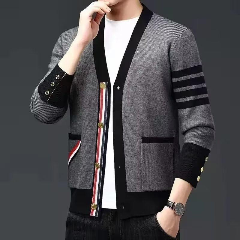 Knitted Cardigan Korean Fashion V-neck Coat - MAXIME