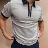 Men Solid Polo Shirts Brand Men Short-Sleeved Shirt - MAXIME