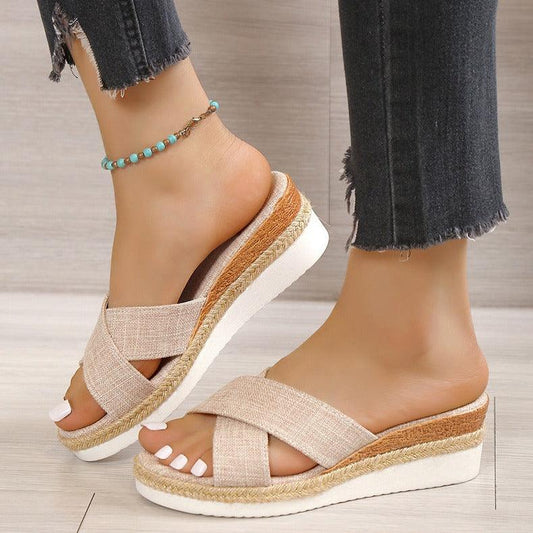 Women Hemp Wedge Sandals - MAXIME