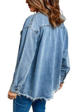 Women's Street Style Lapel Loose Denim Jacket - MAXIME