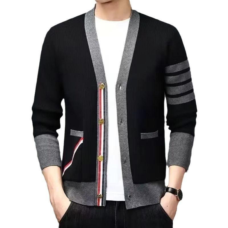 Knitted Cardigan Korean Fashion V-neck Coat - MAXIME