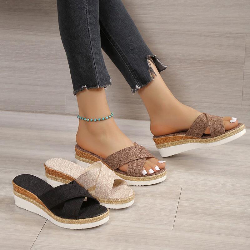 Women Hemp Wedge Sandals - MAXIME