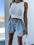 Rhinestones Go With Denim Shorts - MAXIME