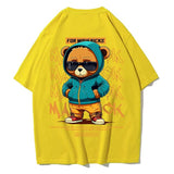 Men's Cotton Bear Pattern Printed T-Shirt with Round Neck - MAXIME