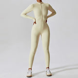 Zipper Long Sleeve Jumpsuit Yoga Fitness