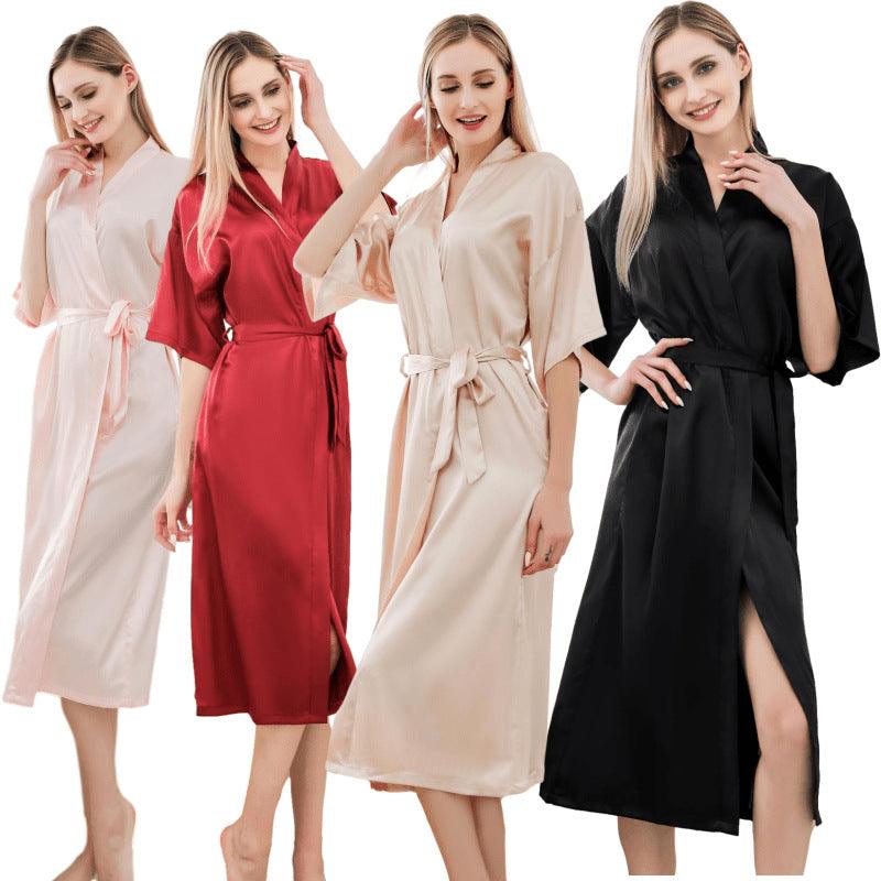 Maxime Satin Kimono Robes For Women Bride Long Robe Sleepwear - MAXIME