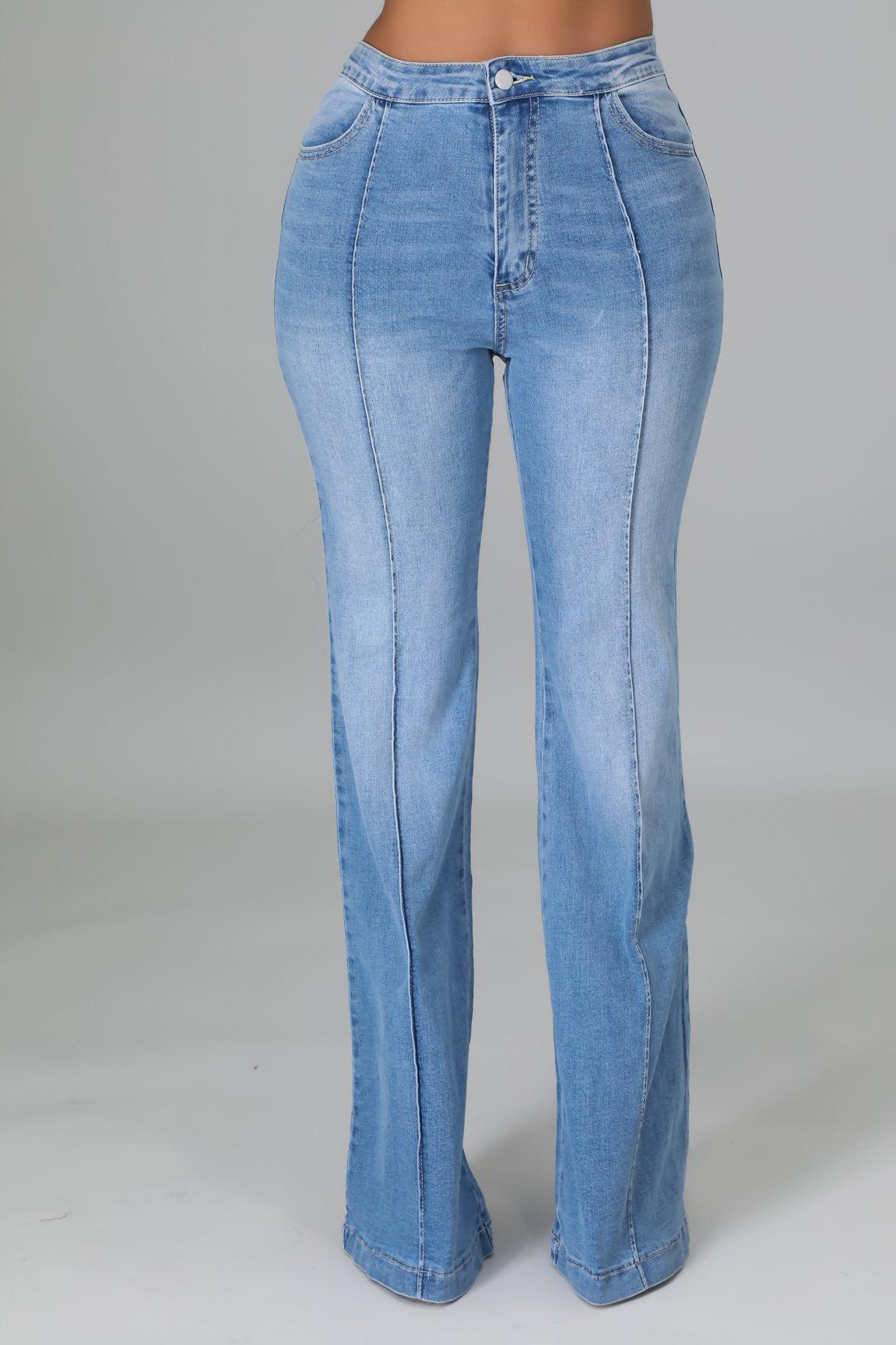 Elastic Flared Foldable Jeans - MAXIME