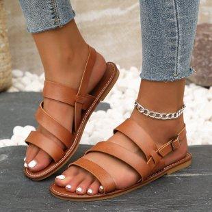 Fashion Round Toe European And American Beach Roman Women's Sandals - MAXIME