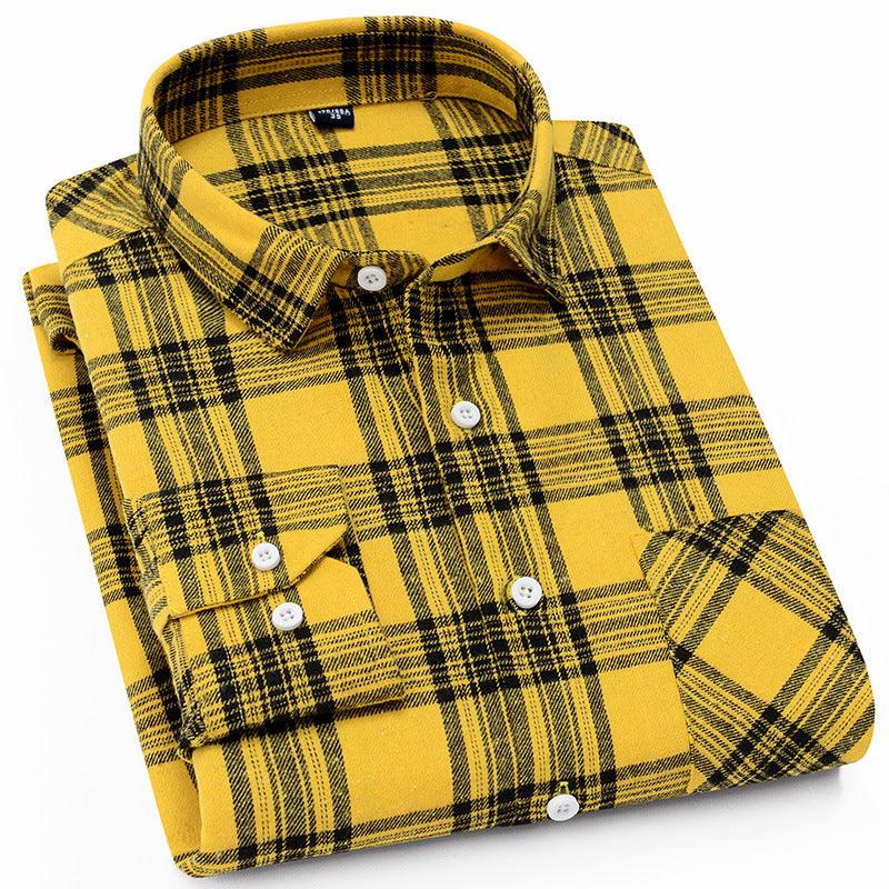 Maxime Casual Plaid Long Sleeved Shirt - MAXIME