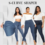 High Rise Waist Skinny Slim Fit Stretch Casual Basic Denim Pants - MAXIME