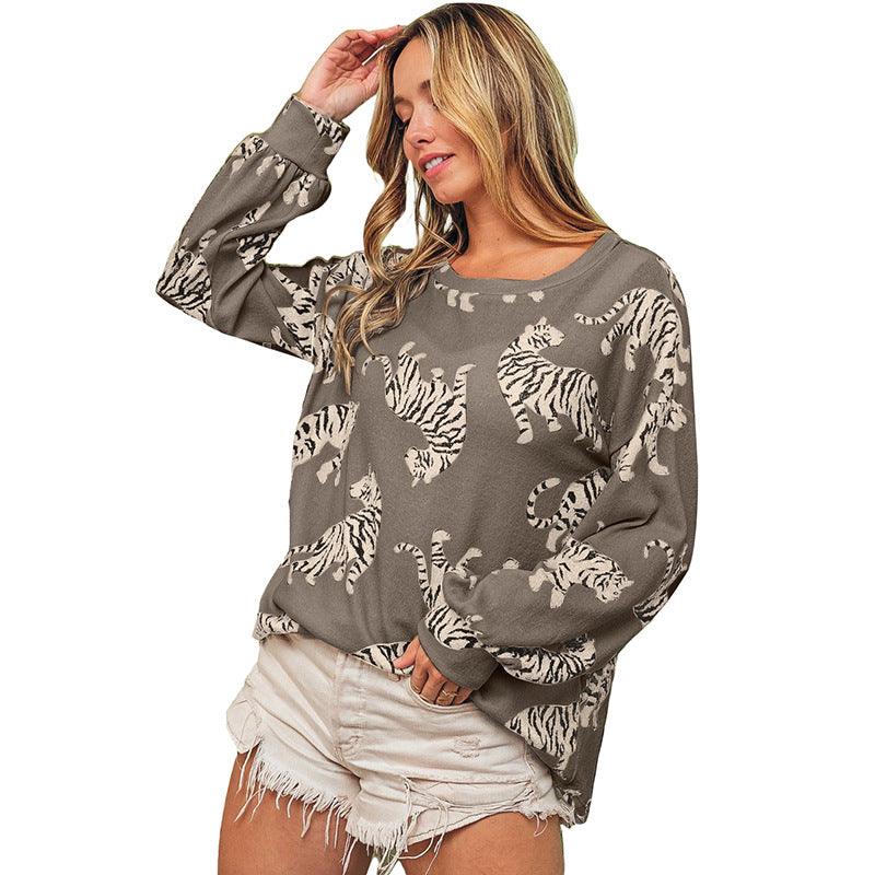 Personalized Printed Loose Body Covering Sweater For Women - MAXIME