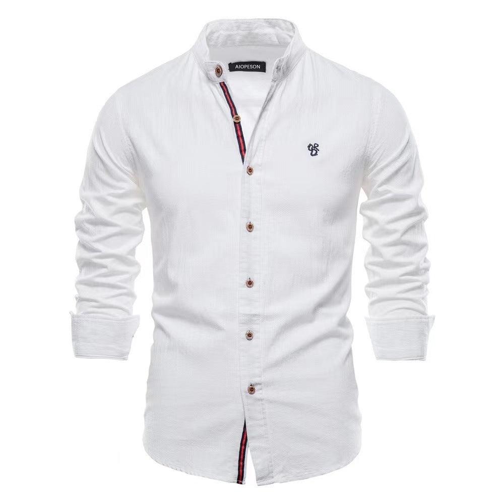 Men's Cotton And Linen Casual Long Sleeve Shirt - MAXIME