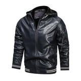 Men's Spot Hooded Leather Jacket Men - MAXIME