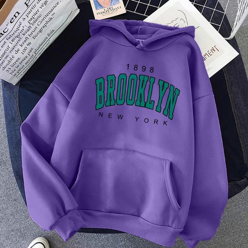 1898 Brooklyn New York Printed Women Hoodie - MAXIME