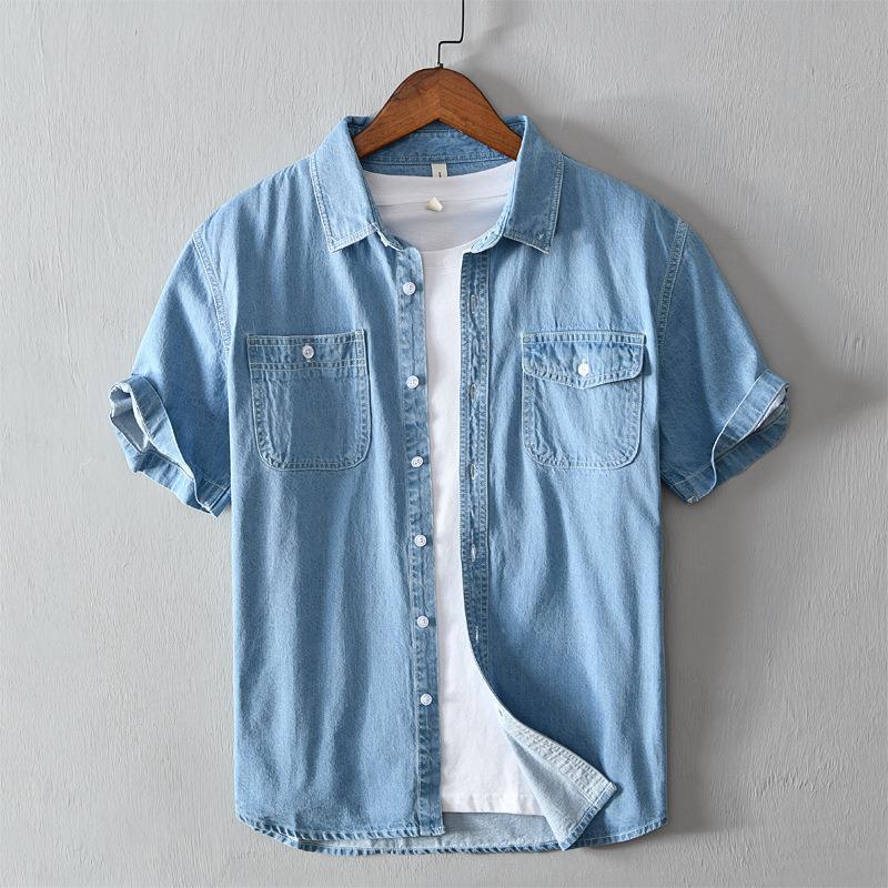 Summer Cotton Denim Shirt Coat For Men - MAXIME